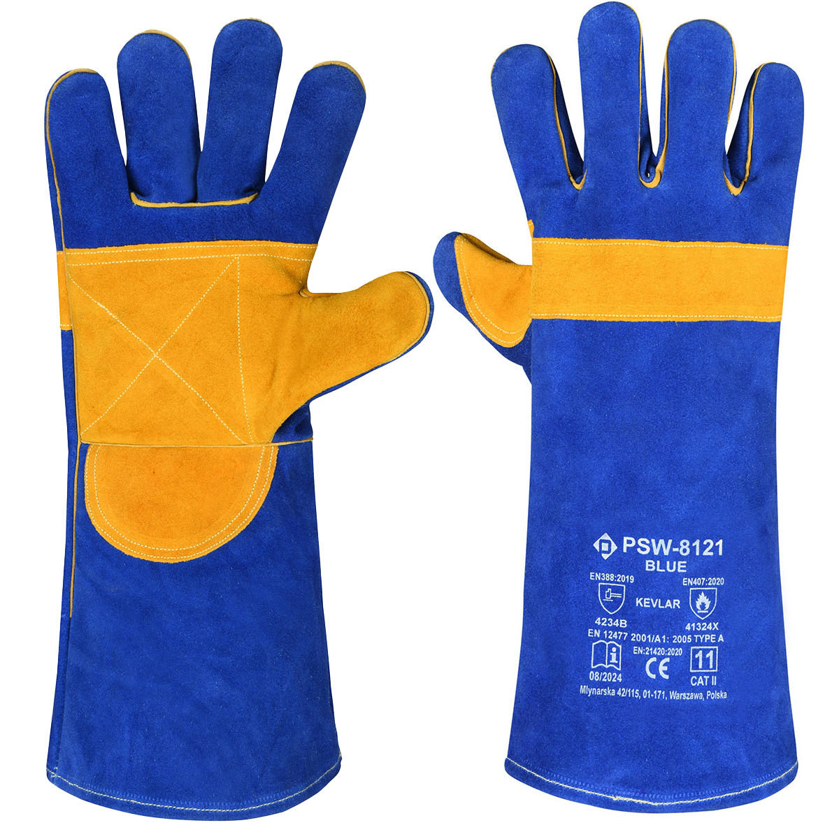 PSW-8121 Blue Rękawice Spawalnicze MIG